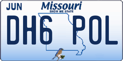 MO license plate DH6P0L