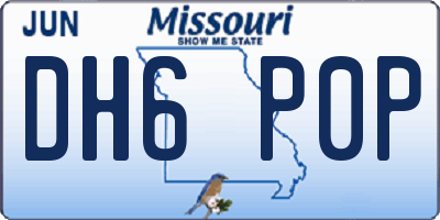 MO license plate DH6P0P
