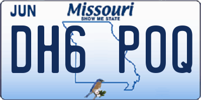 MO license plate DH6P0Q