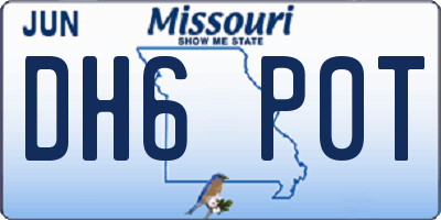 MO license plate DH6P0T