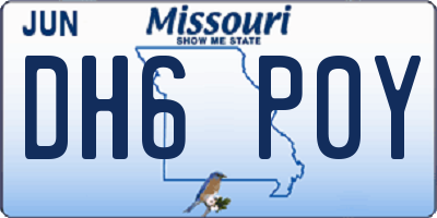 MO license plate DH6P0Y