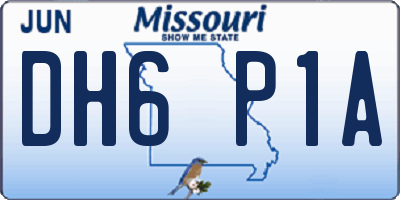 MO license plate DH6P1A