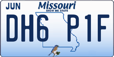 MO license plate DH6P1F