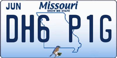 MO license plate DH6P1G