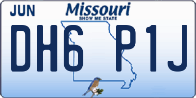 MO license plate DH6P1J
