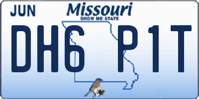 MO license plate DH6P1T