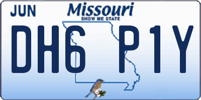 MO license plate DH6P1Y