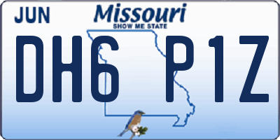 MO license plate DH6P1Z