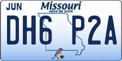 MO license plate DH6P2A