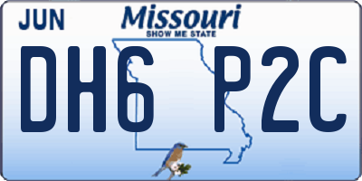 MO license plate DH6P2C