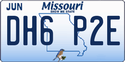 MO license plate DH6P2E