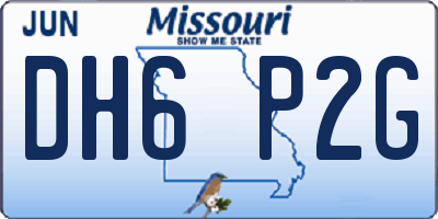 MO license plate DH6P2G