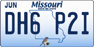 MO license plate DH6P2I