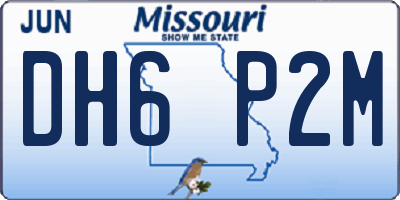 MO license plate DH6P2M
