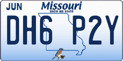 MO license plate DH6P2Y