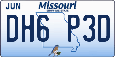 MO license plate DH6P3D