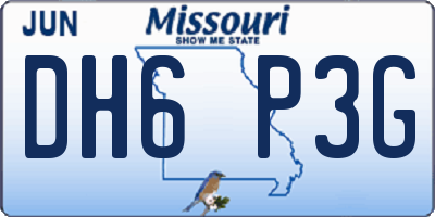 MO license plate DH6P3G