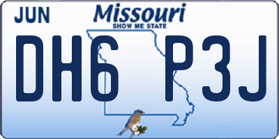 MO license plate DH6P3J