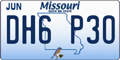 MO license plate DH6P3O