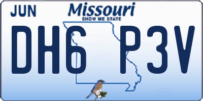 MO license plate DH6P3V