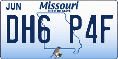 MO license plate DH6P4F