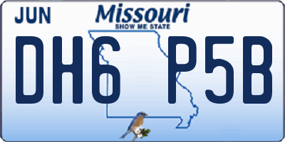 MO license plate DH6P5B
