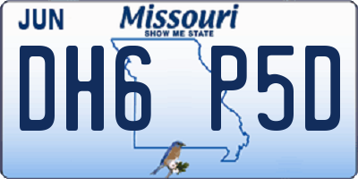 MO license plate DH6P5D