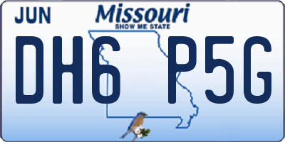 MO license plate DH6P5G