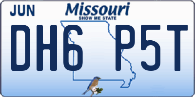 MO license plate DH6P5T