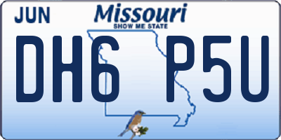 MO license plate DH6P5U