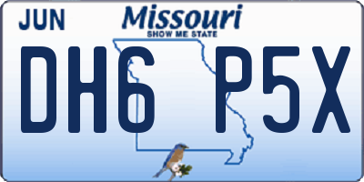 MO license plate DH6P5X