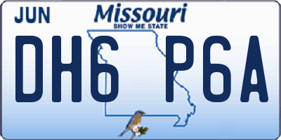 MO license plate DH6P6A