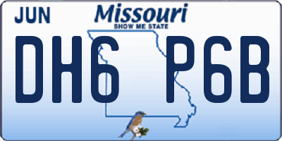 MO license plate DH6P6B