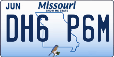 MO license plate DH6P6M