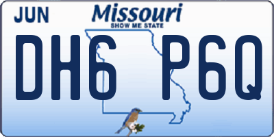 MO license plate DH6P6Q