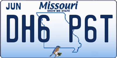 MO license plate DH6P6T