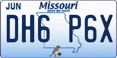MO license plate DH6P6X