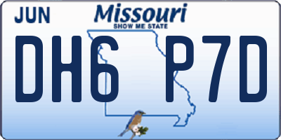 MO license plate DH6P7D