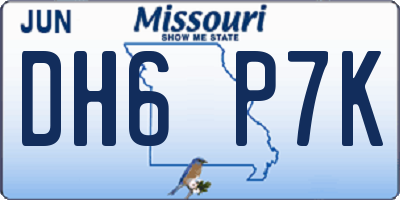 MO license plate DH6P7K