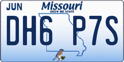 MO license plate DH6P7S