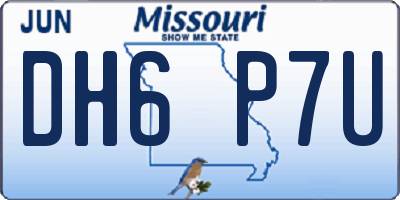 MO license plate DH6P7U