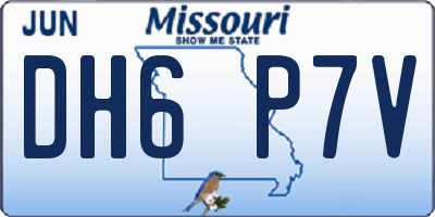 MO license plate DH6P7V