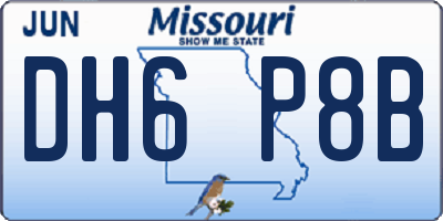 MO license plate DH6P8B
