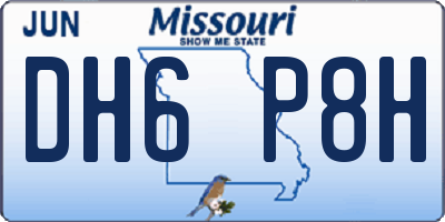 MO license plate DH6P8H