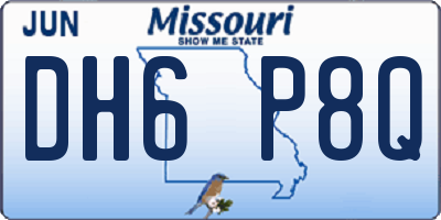 MO license plate DH6P8Q