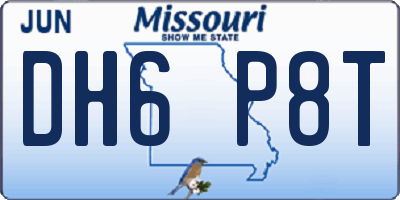 MO license plate DH6P8T