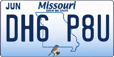 MO license plate DH6P8U