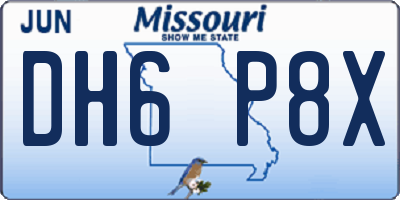 MO license plate DH6P8X