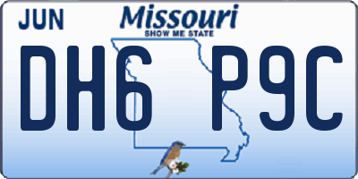 MO license plate DH6P9C
