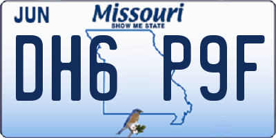 MO license plate DH6P9F
